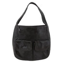 PRADA Hand Bag Leather Brown Silver Auth bs33238-13