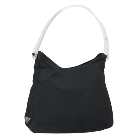 PRADA Tragetasche Nylon Schwarz Silber Auth bs33240
