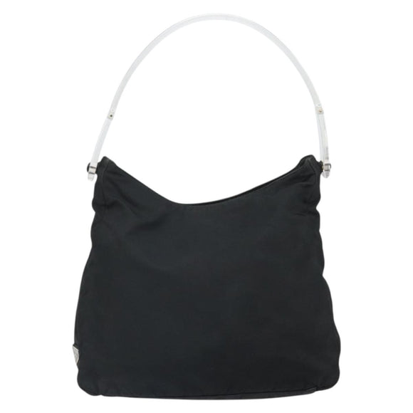 PRADA Tragetasche Nylon Schwarz Silber Auth bs33240