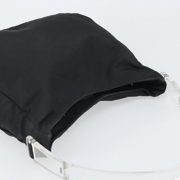 PRADA Tragetasche Nylon Schwarz Silber Auth bs33240