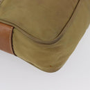 PRADA Shoulder Bag Nylon Beige Silver Auth bs33242-10
