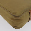 PRADA Shoulder Bag Nylon Beige Silver Auth bs33242-13