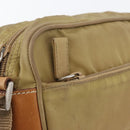PRADA Shoulder Bag Nylon Beige Silver Auth bs33242-15