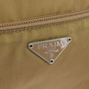 PRADA Shoulder Bag Nylon Beige Silver Auth bs33242-16