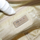 PRADA Shoulder Bag Nylon Beige Silver Auth bs33242-17