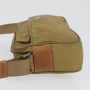 PRADA Shoulder Bag Nylon Beige Silver Auth bs33242-5