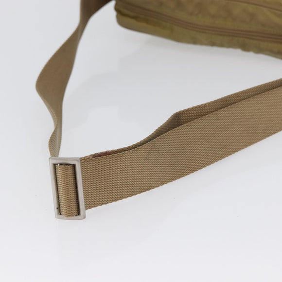 PRADA Shoulder Bag Nylon Beige Silver Auth bs33242