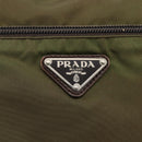 PRADA Umhängetasche Nylon Khaki Silber Auth bs33243-18