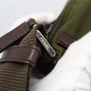 PRADA Umhängetasche Nylon Khaki Silber Auth bs33243-9