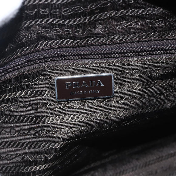 PRADA Umhängetasche Nylon Khaki Silber Auth bs33243