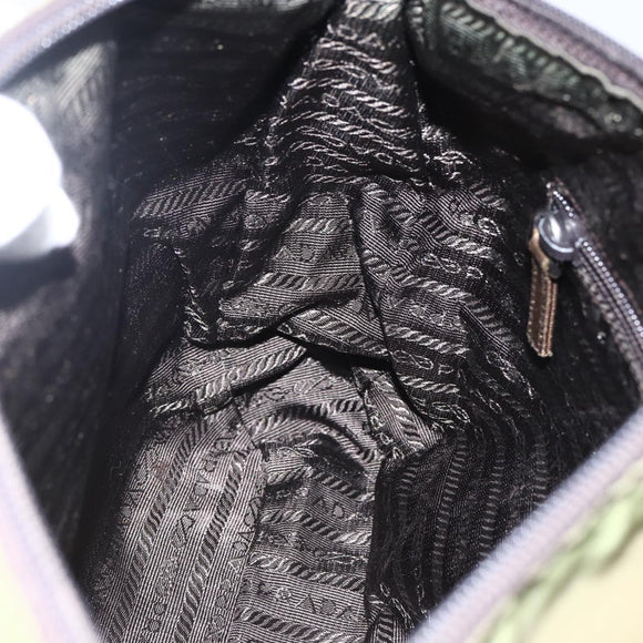 PRADA Umhängetasche Nylon Khaki Silber Auth bs33243
