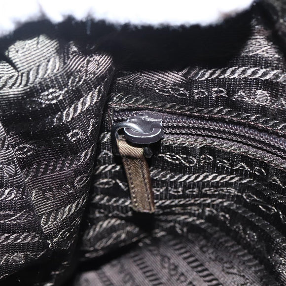 PRADA Umhängetasche Nylon Khaki Silber Auth bs33243