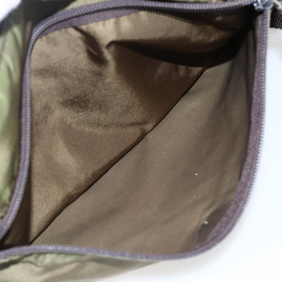 PRADA Umhängetasche Nylon Khaki Silber Auth bs33243