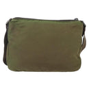 PRADA Umhängetasche Nylon Khaki Silber Auth bs33243-2