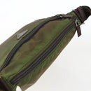 PRADA Umhängetasche Nylon Khaki Silber Auth bs33243-6