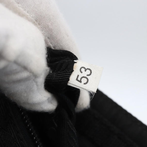 PRADA Tote Bag Nylon Black Silver Auth bs33244