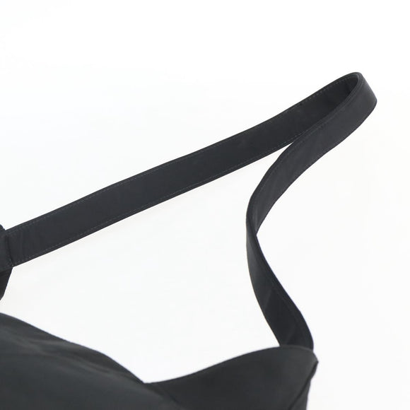 PRADA Tote Bag Nylon Black Silver Auth bs33244