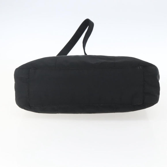 PRADA Tote Bag Nylon Black Silver Auth bs33244