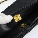 CHANEL Matelasse Chain Shoulder Bag Lamb Skin Black Gold CC Auth bs33250-15