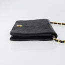 CHANEL Matelasse Chain Shoulder Bag Lamb Skin Black Gold CC Auth bs33250-4