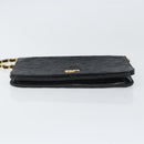 CHANEL Matelasse Chain Shoulder Bag Lamb Skin Black Gold CC Auth bs33250-9