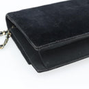 CHANEL Mademoiselle Chain Shoulder Bag Velor Black Gold CC Auth bs33251-16