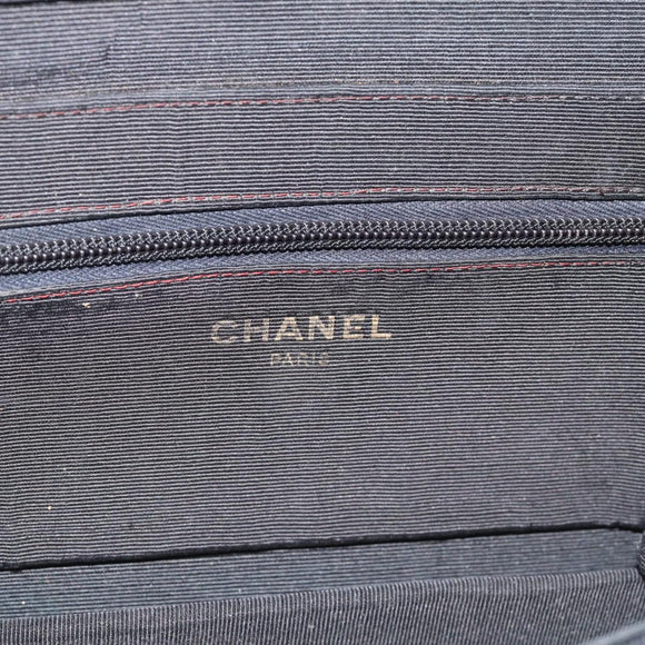 CHANEL Mademoiselle Chain Shoulder Bag Velor Black Gold CC Auth bs33251