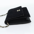 CHANEL Mademoiselle Chain Shoulder Bag Velor Black Gold CC Auth bs33251-3