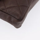 CHANEL Matelasse Waist bag Lamb Skin Brown Gold CC Auth bs33252-15