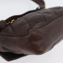 CHANEL Matelasse Waist bag Lamb Skin Brown Gold CC Auth bs33252-17
