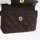 CHANEL Matelasse Waist bag Lamb Skin Brown Gold CC Auth bs33252-20