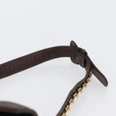 CHANEL Matelasse Waist bag Lamb Skin Brown Gold CC Auth bs33252-14