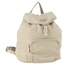 PRADA Backpack Nylon White Silver Auth bs33253-1