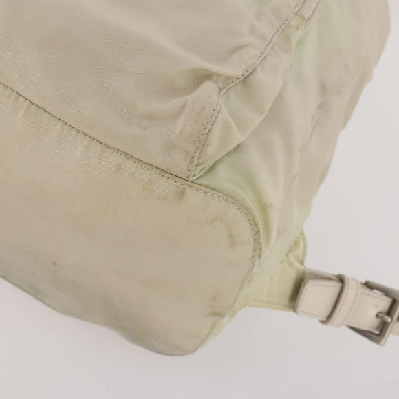 PRADA Backpack Nylon White Silver Auth bs33253