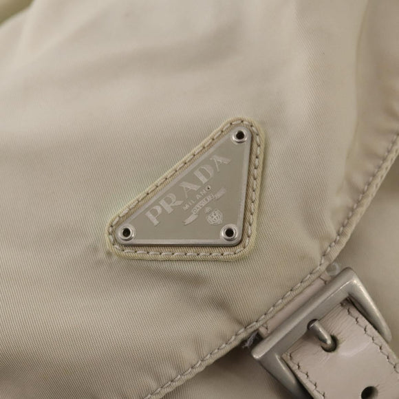 PRADA Backpack Nylon White Silver Auth bs33253