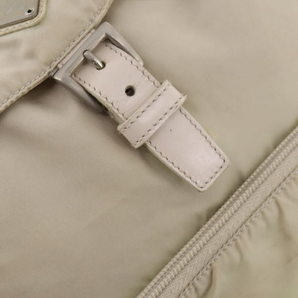 PRADA Backpack Nylon White Silver Auth bs33253