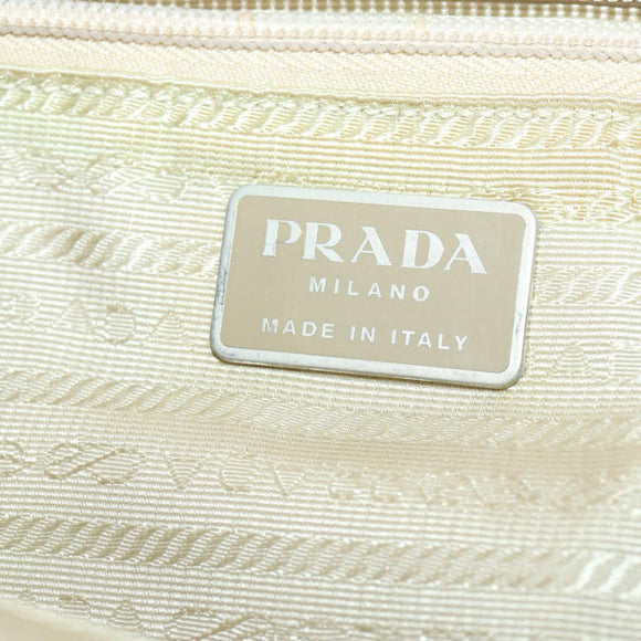 PRADA Backpack Nylon White Silver Auth bs33253