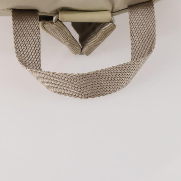 PRADA Backpack Nylon White Silver Auth bs33253