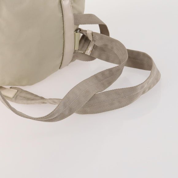 PRADA Backpack Nylon White Silver Auth bs33253