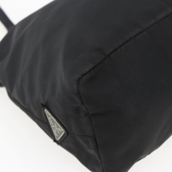 PRADA Tote Bag Nylon Black Silver Auth bs33254