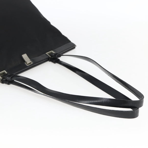 PRADA Tote Bag Nylon Black Silver Auth bs33254