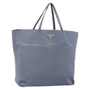 PRADA Tote Bag Satin Blue Silver Auth bs33255-1