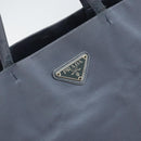 PRADA Tote Bag Satin Blue Silver Auth bs33255-14