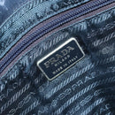 PRADA Tote Bag Satin Blue Silver Auth bs33255-15