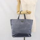 PRADA Tote Bag Satin Blue Silver Auth bs33255-22
