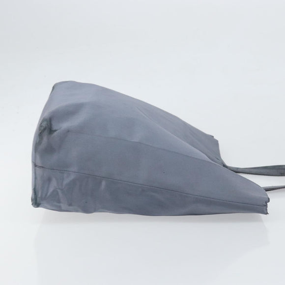 PRADA Tote Bag Satin Blue Silver Auth bs33255