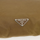 PRADA Shoulder Bag Nylon Beige Silver Auth bs33257-17