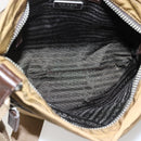 PRADA Shoulder Bag Nylon Beige Silver Auth bs33257-11