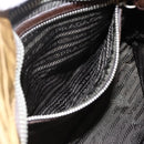 PRADA Shoulder Bag Nylon Beige Silver Auth bs33257-22
