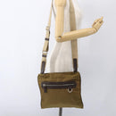 PRADA Shoulder Bag Nylon Beige Silver Auth bs33257-24